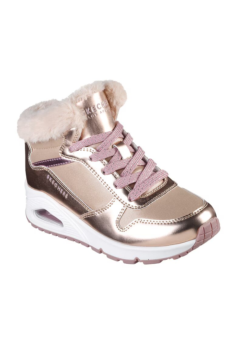 Skechers Ghete din piele ecologica Uno Cozy On Air - Auriu rose
