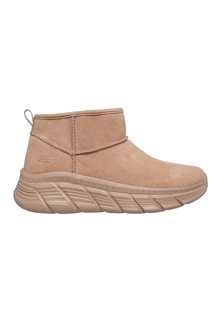Skechers Ghete din piele intoarsa ecologica Bobs B Flex HI - Maro nisip