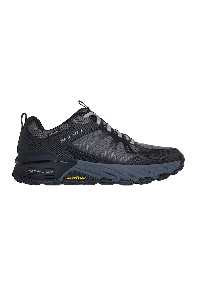 Skechers Pantofi cu straturi exterioare din piele Max Protect pentru alergare pe teren accidentat - Negru/Gri
