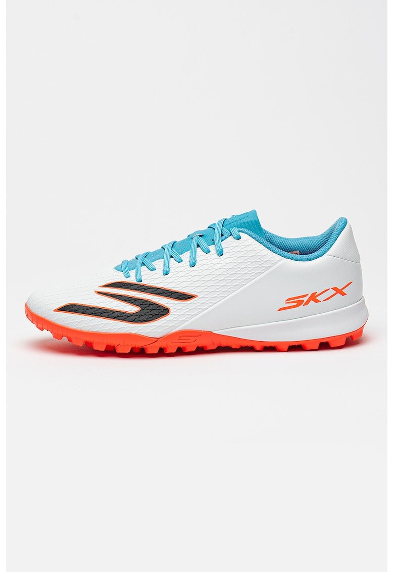 Skechers Pantofi low-cut SKX 2 Club pentru fotbal - Albastru prafuit/Portocaliu mandarina/Alb optic