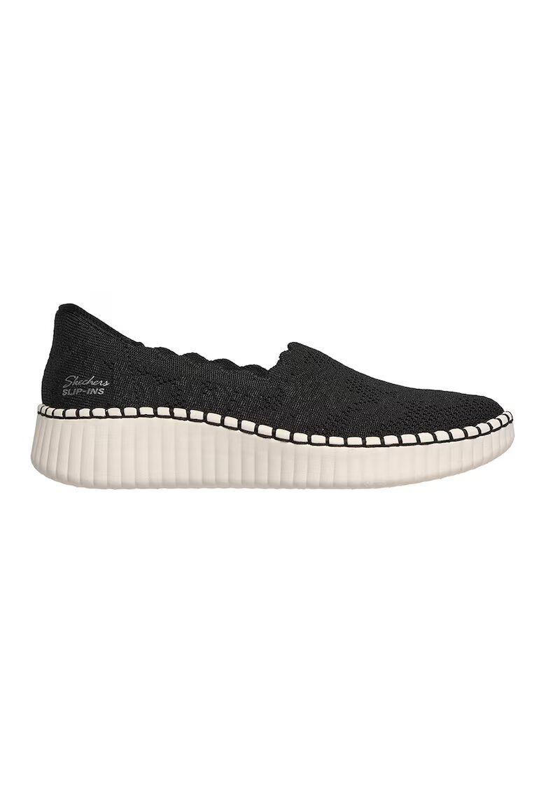 Skechers Pantofi slip-ons din material textil Wilshire True Charm - Negru/Bej deschis