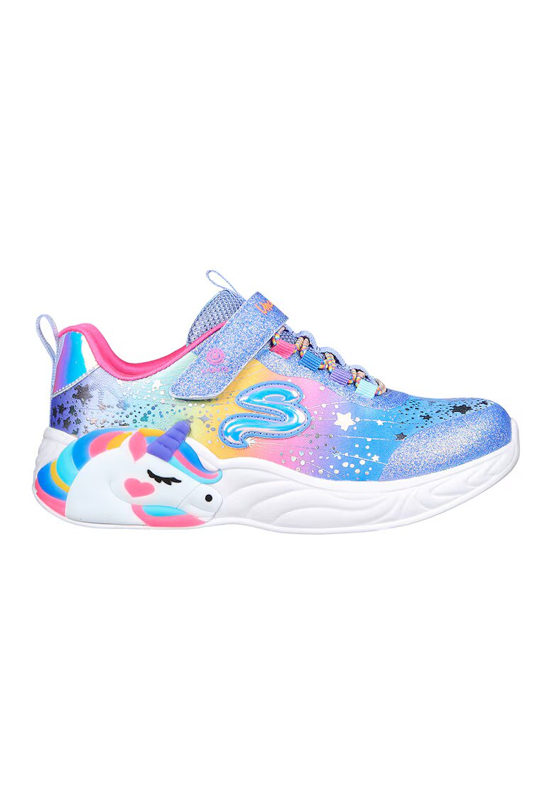 Skechers Pantofi sport cu LED-uri Unicorn Dreams - Albastru deschis