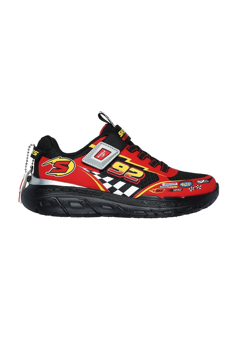Skechers Pantofi sport cu velcro Skech Tracks - Rosu/Negru/Portocaliu