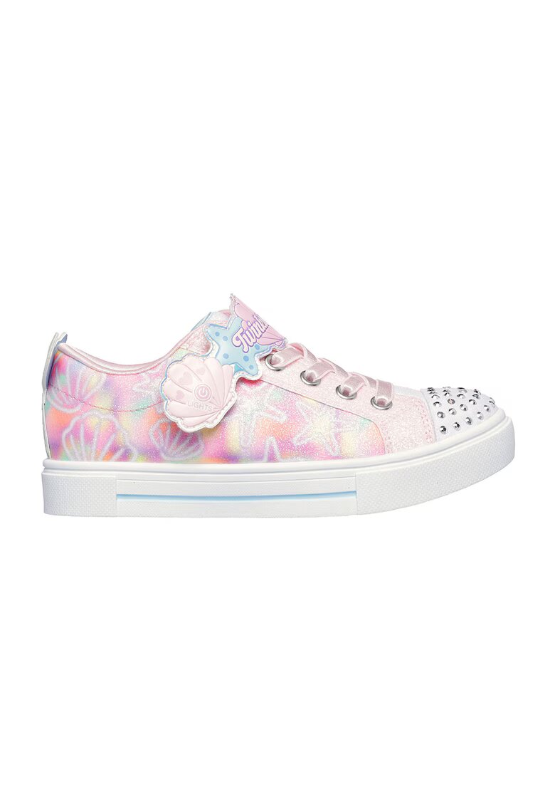 Skechers Pantofi sport de piele ecologica cu model grafic - Roz deschis