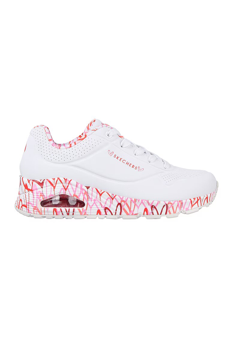 Skechers Pantofi sport de piele ecologica Loving Love - Rosu/Alb/Roz