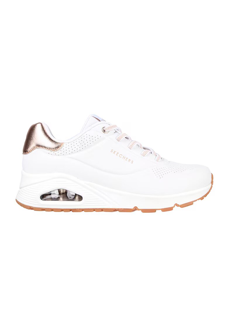 Skechers Pantofi sport de piele ecologica Uno Shimmer Away - Alb