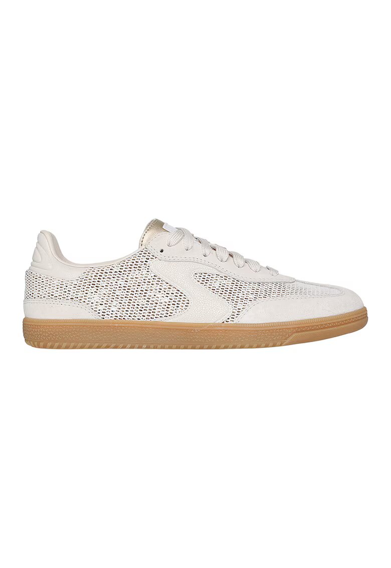 Skechers Pantofi sport din piele cu aspect cu perforatii Hotshot - Meshing Well - Auriu/Alb murdar
