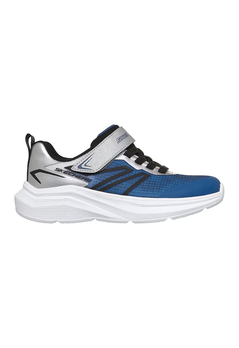 Skechers Pantofi sport Microspec Velocity din material sintetic cu insertii de plasa - Argintiu/Bleumarin
