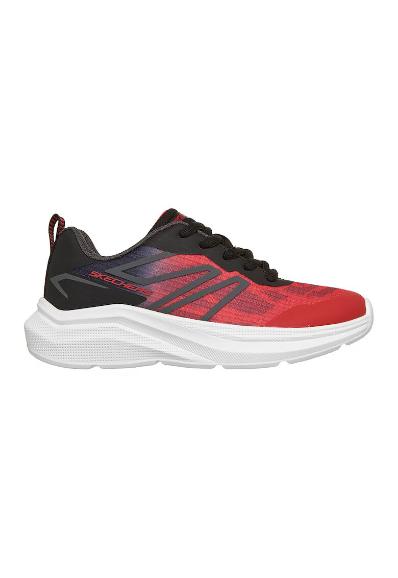 Skechers Pantofi sport Microspec Velocity - Zromic Synthetic cu insertii de plasa - Negru stins/Rosu stins