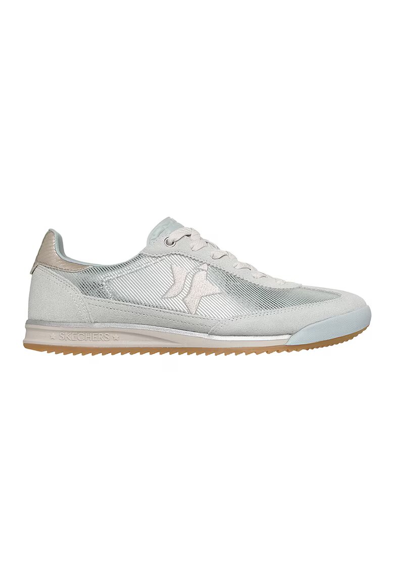 Skechers Pantofi sport SKX 92 Perfectly cu garnituri din piele intoarsa stralucitoare - Gri cenusiu/Argintiu