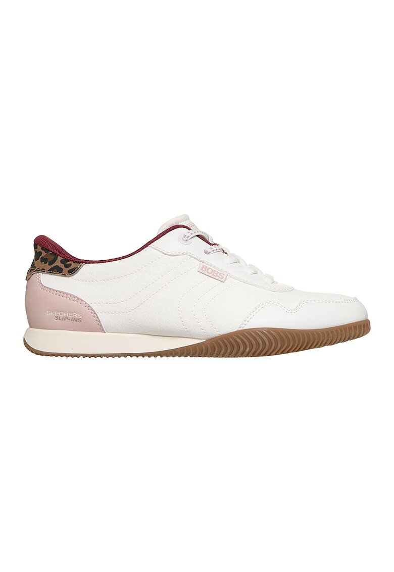 Skechers Pantofi sport slip-ins cu garnituri din piele ecologica Bobs Starlight - Rosu/Alb murdar/Roz prafuit