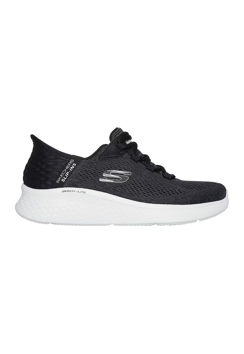 Skechers Pantofi sport Slip-Ins de piele ecologica cu sireturi - Negru