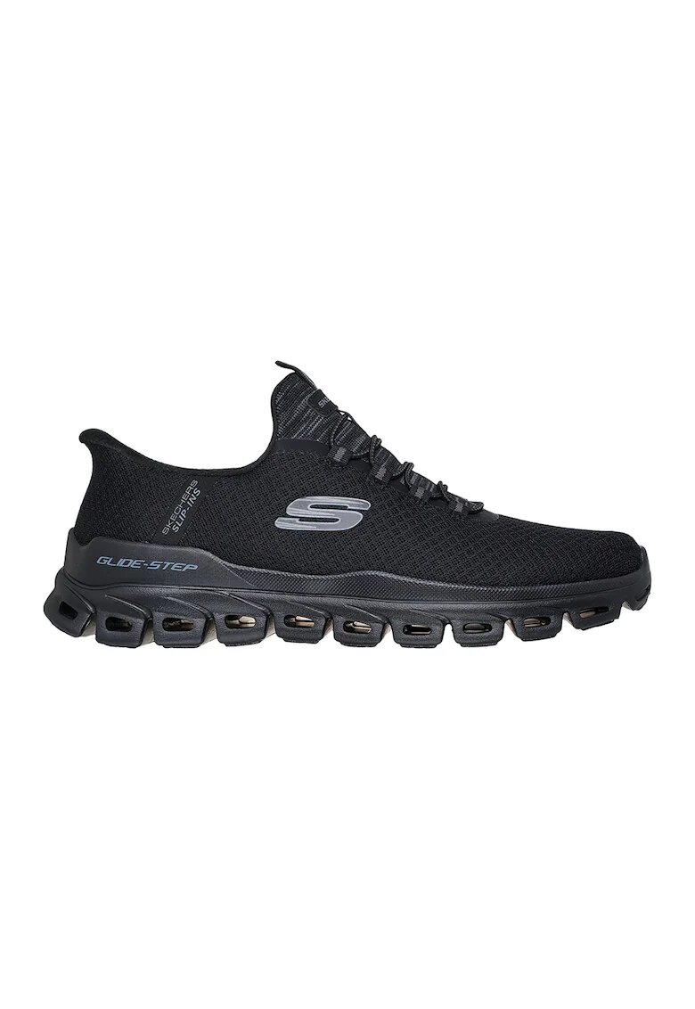 Skechers Pantofi sport slip-ins din material textil Glide-Step Noxus - Albastru prafuit/Negru stins
