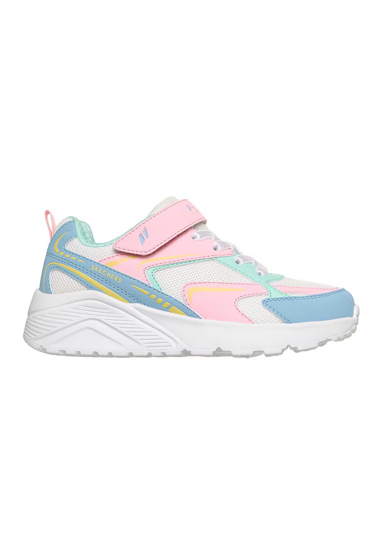 Skechers Pantofi sport Uno Lite Mesh de plasa cu garnituri sintetice - Alb/Roz deschis/Verde menta