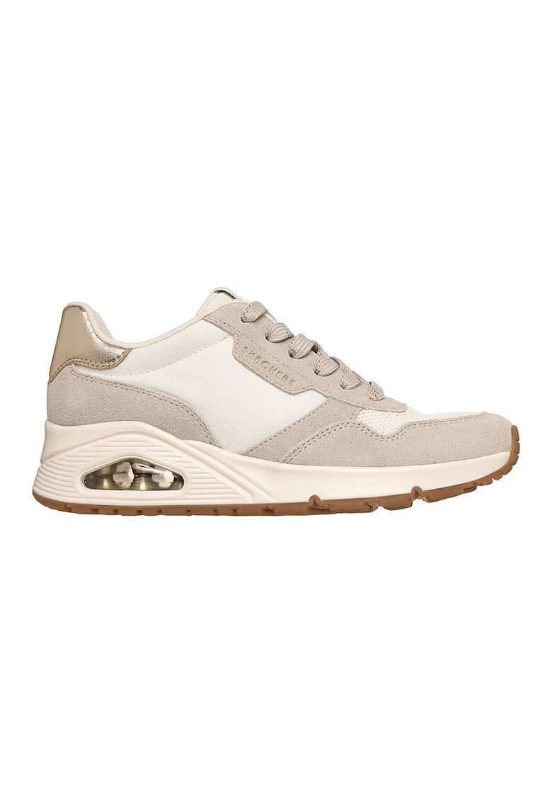 Skechers Pantofi sport Uno Vintage Air din piele intoarsa cu insertii de plasa - Alb murdar