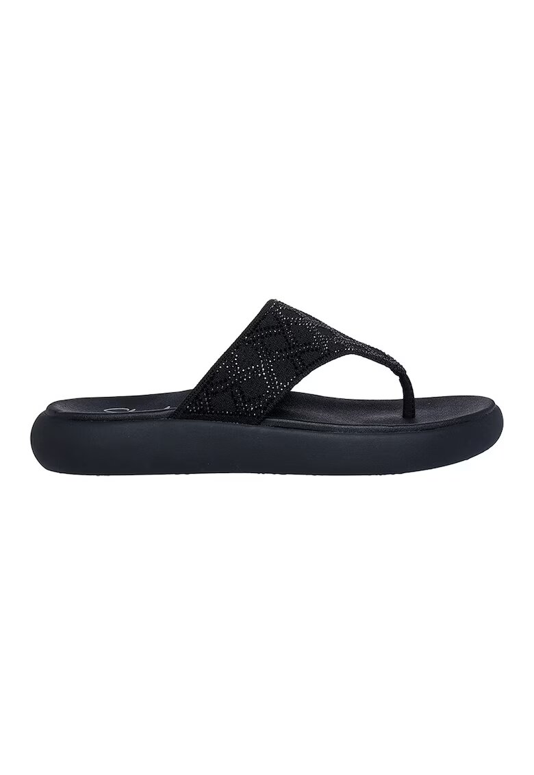 Skechers Papuci flip-flop cu strasuri Asana Luxe - Negru