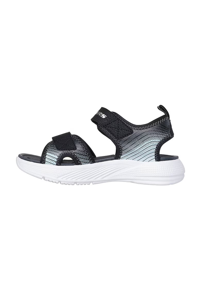 Skechers Sandale cu velcro Microspec - Negru/Argintiu