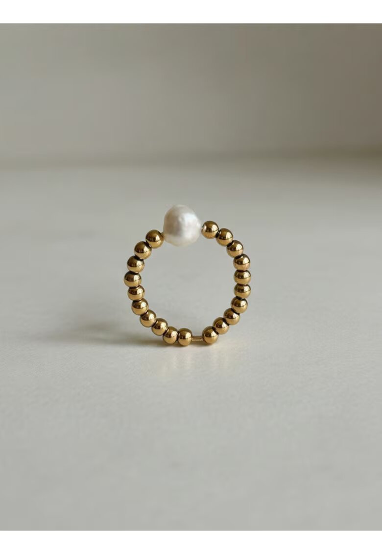 SOL Jewelry Inel cu hematit si perla de cultura D6