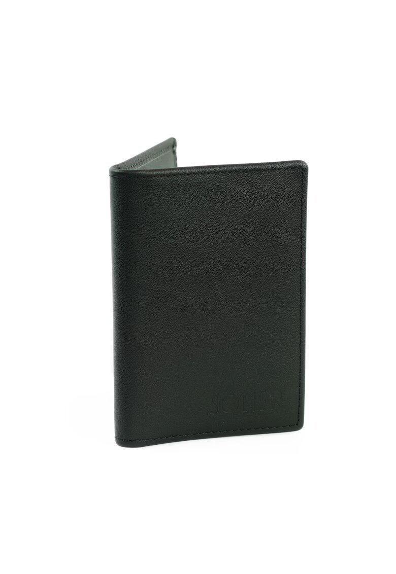 sOliver Cardholder elegant din piele pentru carduri SW45 Negru
