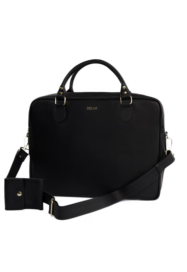 sOliver Geanta din piele pentru laptop FL24 Venice - neagra