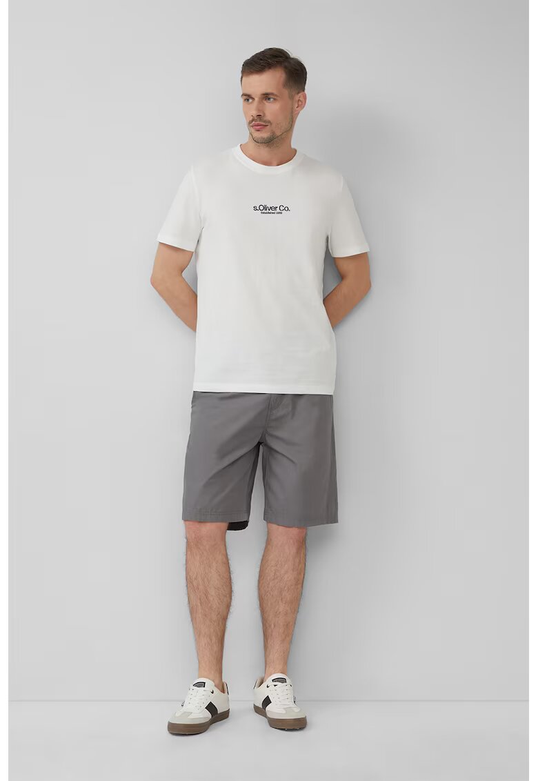 sOliver Bermude relaxed fit din bumbac cu snur de ajustare - Gri inchis