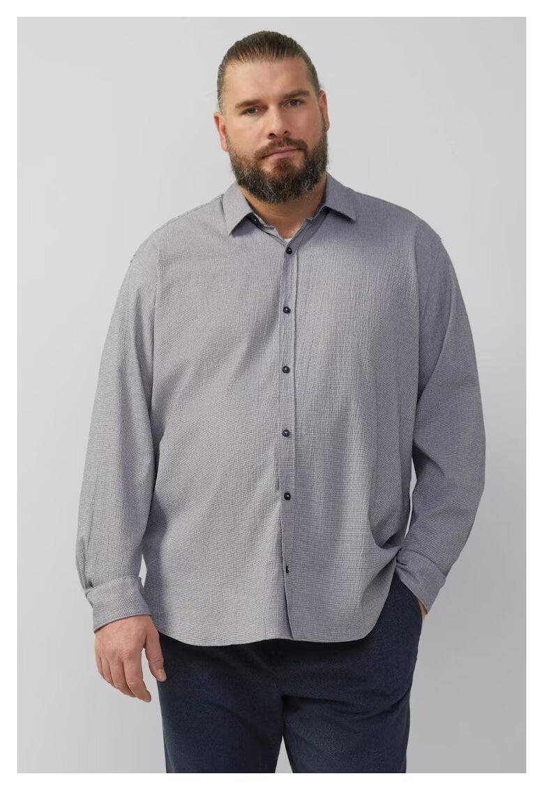 sOliver Big Sizes Camasa barbati big sizes - cu maneca lunga - Regular fit - Gri deschis - Gri inchis