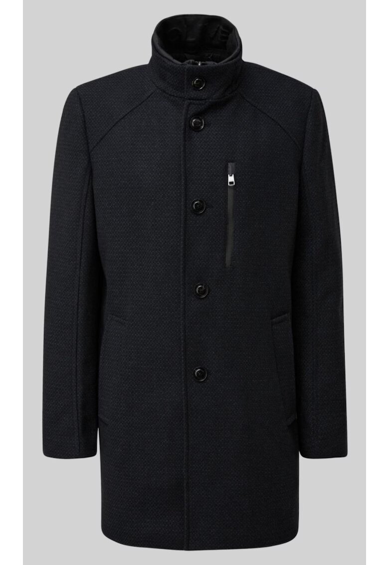 sOliver BLACK LABEL Palton barbati din amestec de lana - cu dubla inchidere - Bleumarin inchis - Bleumarin inchis