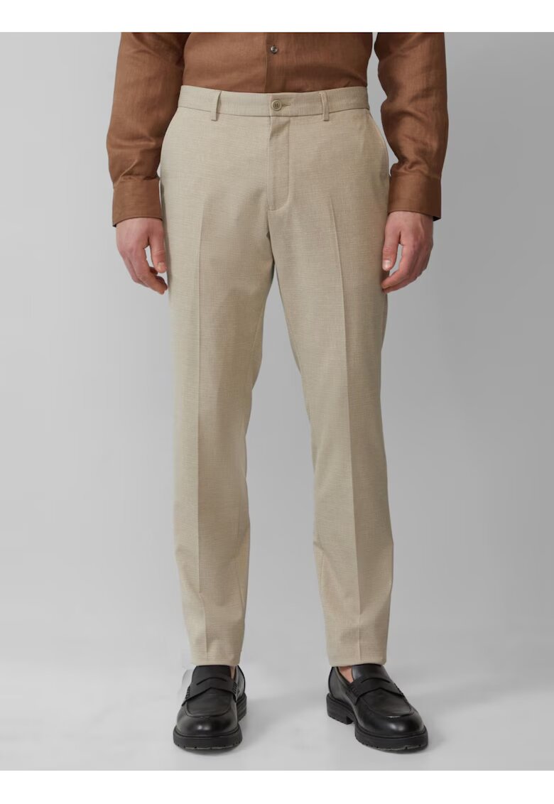 sOliver BLACK LABEL Pantaloni costum barbati cu model fin si croiala Regular Fit - Maro