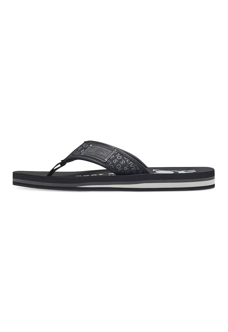 sOliver Papuci flip-flop cu imprimeu logo - Negru/Gri inchis