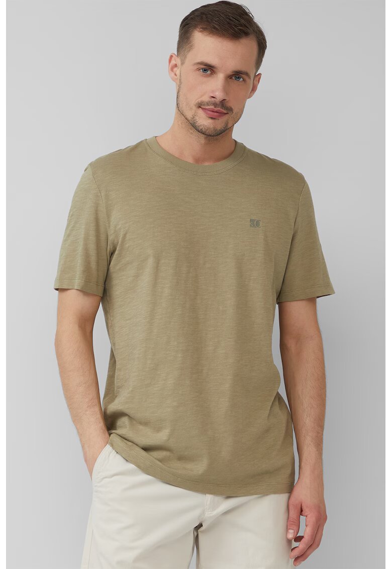 sOliver Tricou din bumbac cu decolteu la baza gatului - Maro deschis
