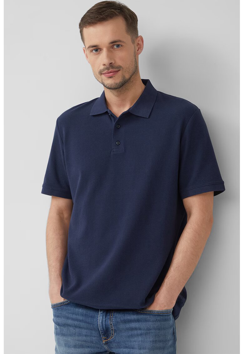sOliver Tricou polo cu model uni 2 - Bleumarin