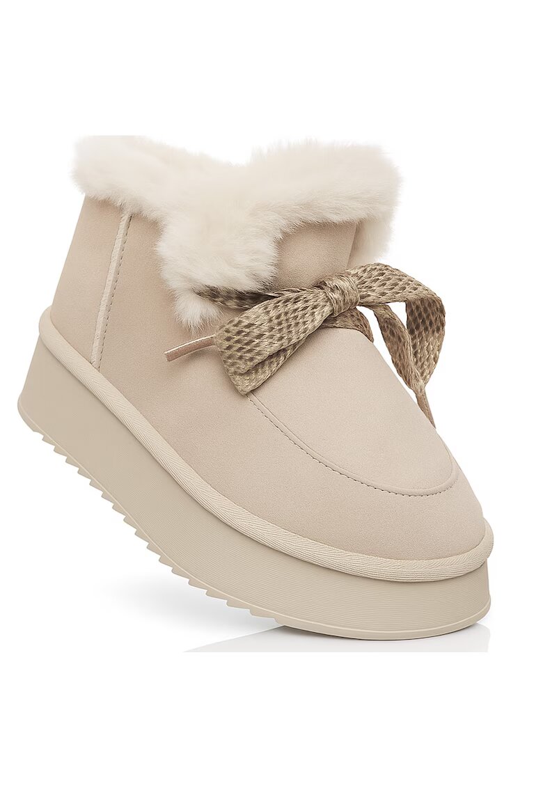 Soprani Couture Ghete dama - SSW521P65/02 CORKY - piele naturala - bej - talpa din spuma