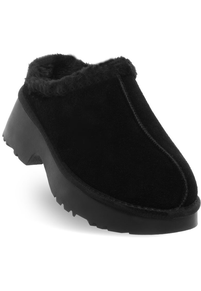 Soprani Couture Saboti dama - piele naturala/textil - negru