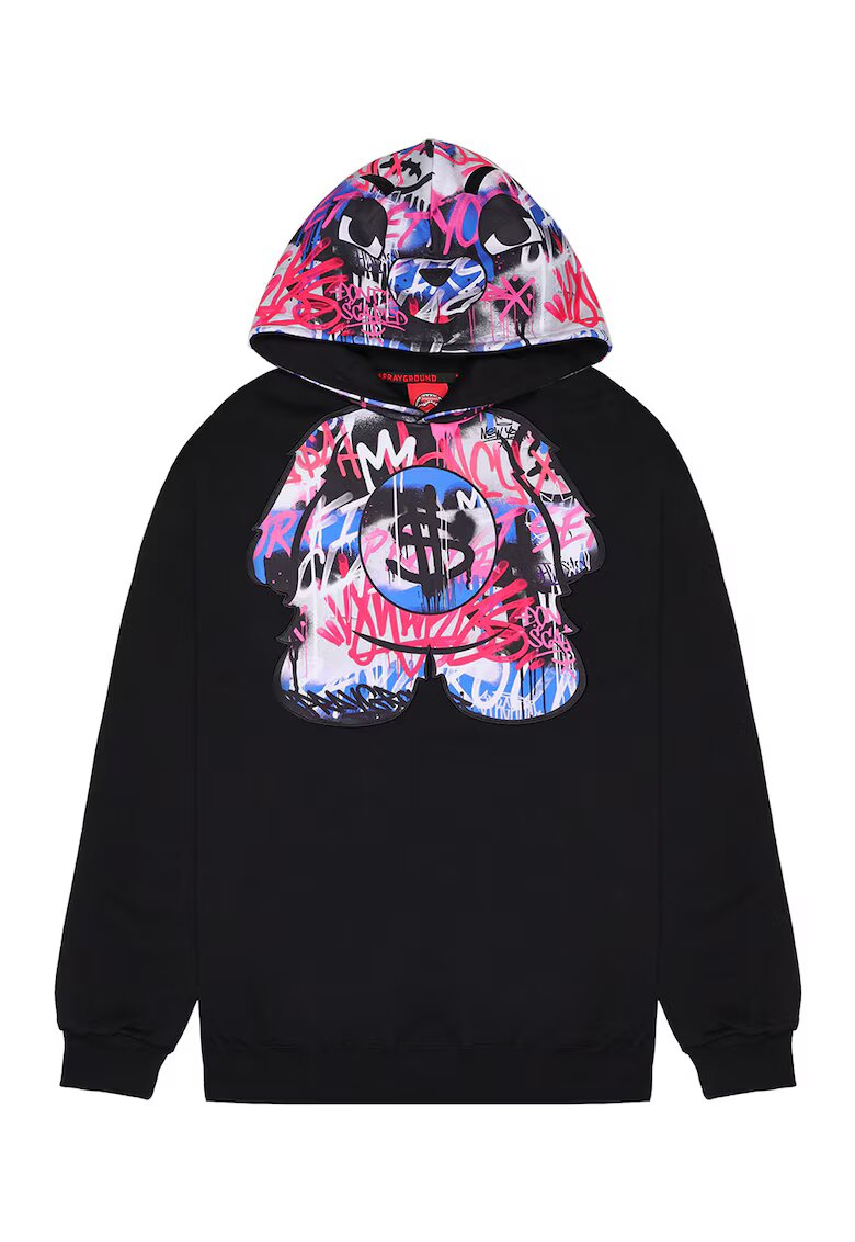 Sprayground Hanorac lejer cu imprimeu grafitti - Negru/Lila/Roz