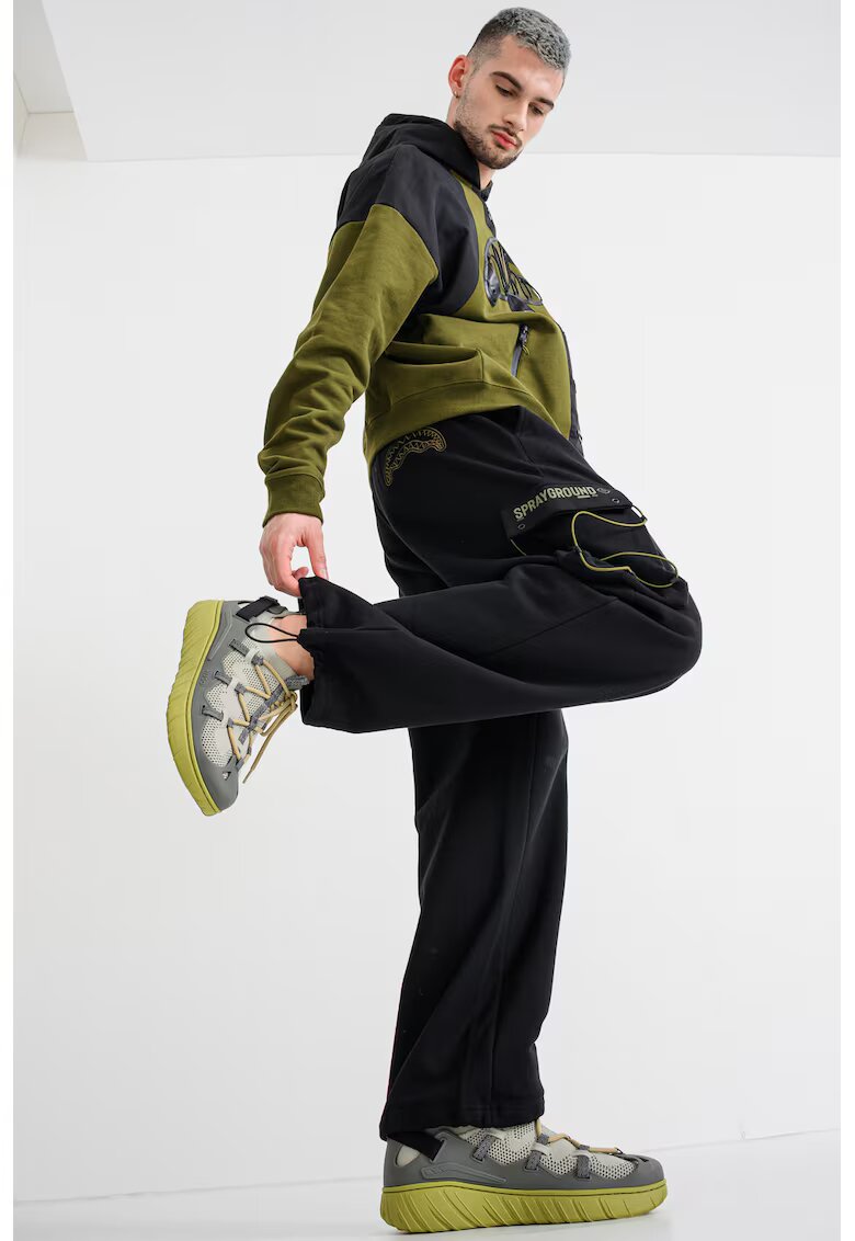Sprayground Pantaloni de trening cu buzunare cargo Unleash The Shark - Negru
