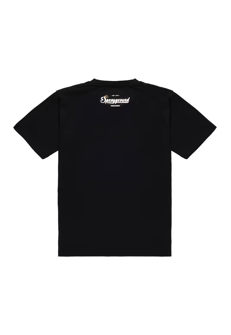 Sprayground Tricou din bumbac cu imprimeu Takeover The Throne - Negru