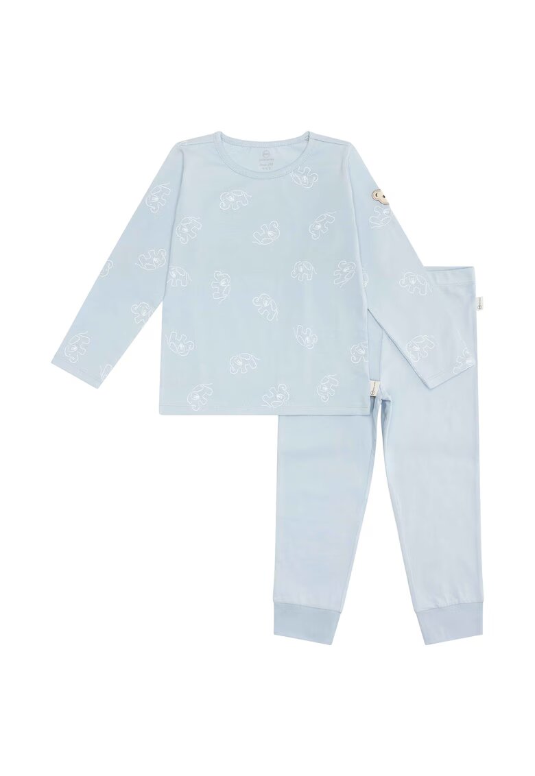 Steiff Pijama lunga cu imprimeu cu elefanti - Albastru
