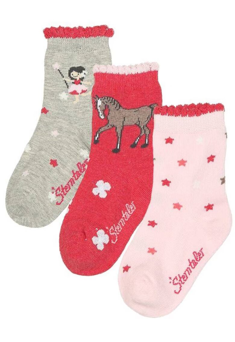 Sterntaler Set 3 perechi sosete - Multicolor