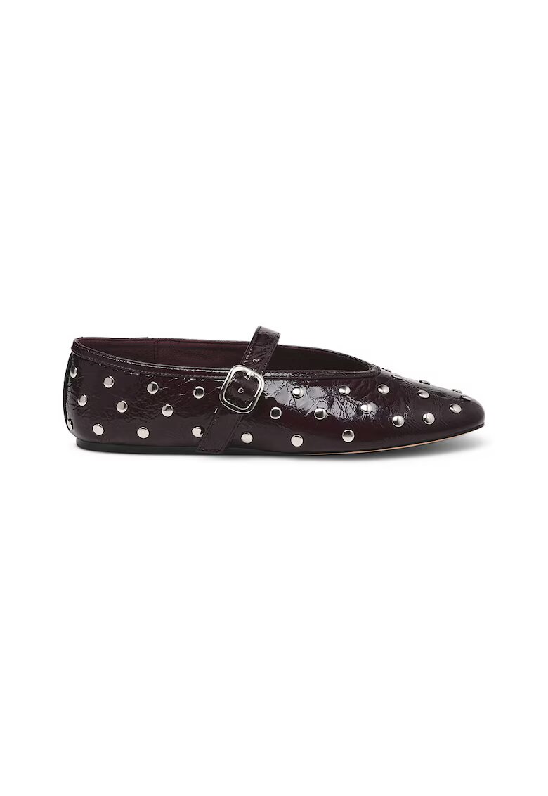 Steve Madden Balerini de piele Archer - Visiniu/Argintiu