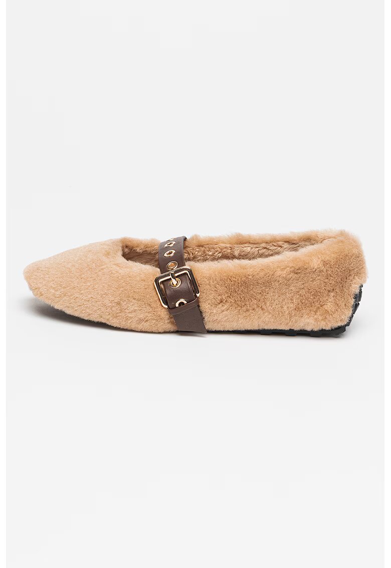 Steve Madden Balerini Mary Jane cu blana sintetica - Caramel