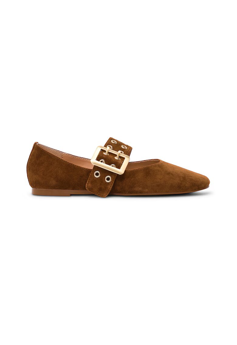 Steve Madden Balerini Mary-Jane de piele cu nituri decorative - Auriu/Maro scortisoara