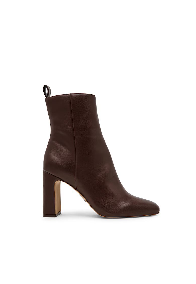 Steve Madden Botine de piele ecologica cu toc masiv Adelise - Maro cognac