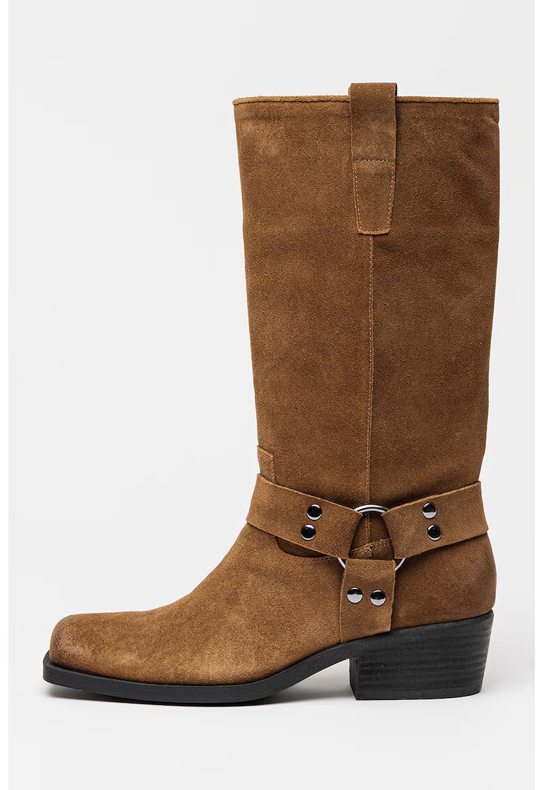 Steve Madden Cizme mid-calf din piele intoarsa Ruskin - Maro deschis