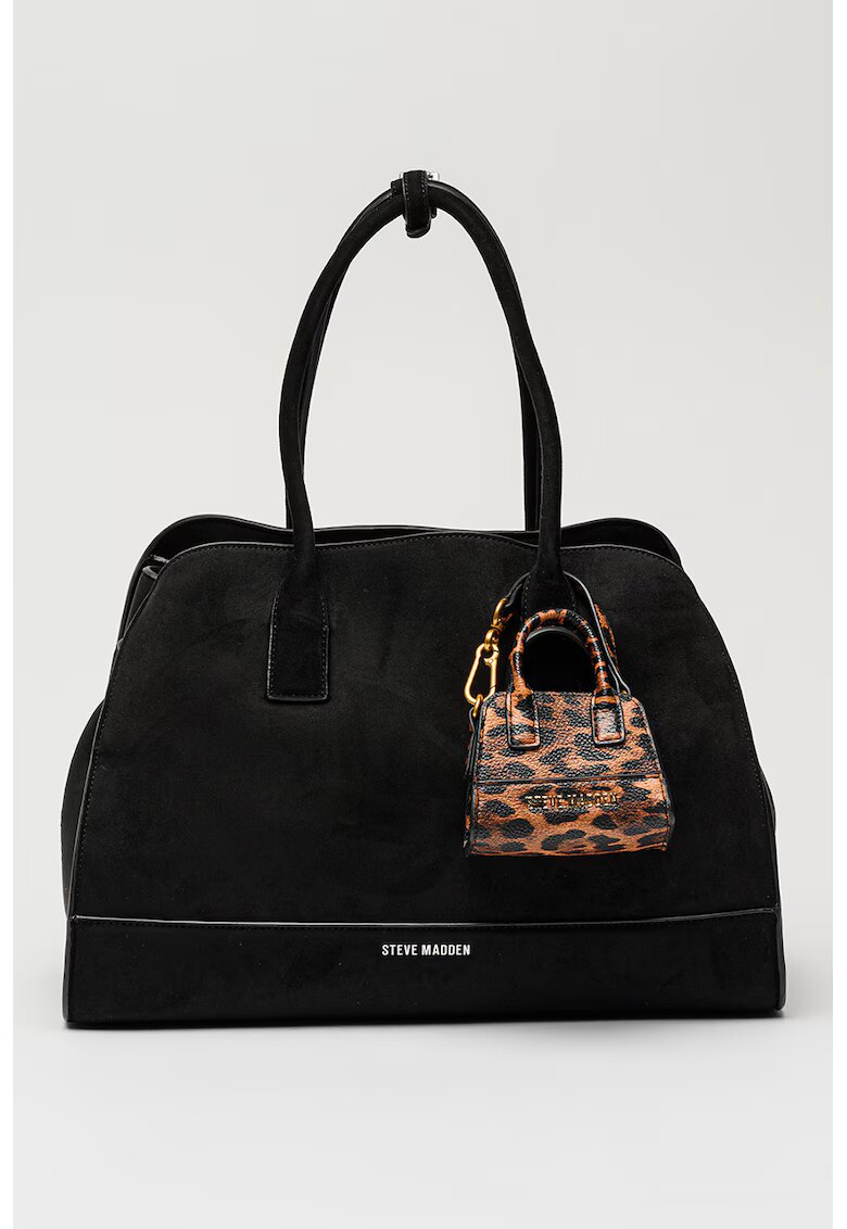 Steve Madden Geanta shopper uni cu talisman detasabill - Negru