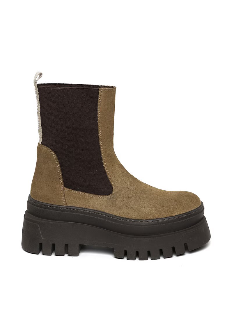 Steve Madden Ghete Chelsea de piele intoarsa Cassandra - Maro taupe