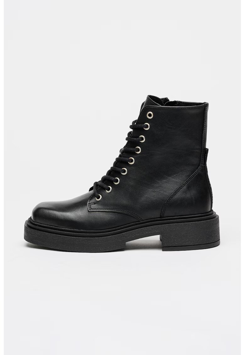 Steve Madden Ghete de piele cu siret Chiney - Negru