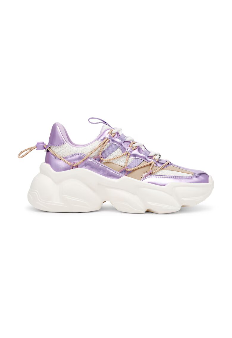 Steve Madden Pantofi sport cu aspect masiv si insertii de plasa Spectator - Alb/Lila
