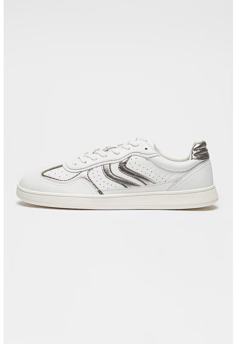 Steve Madden Pantofi sport din piele Claymore - Alb/Argintiu