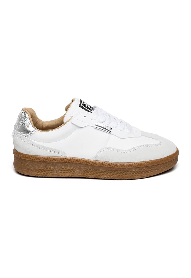 Steve Madden Pantofi sport Euphoria low-cut cu sireturi - Gri deschis/Alb optic/Argintiu