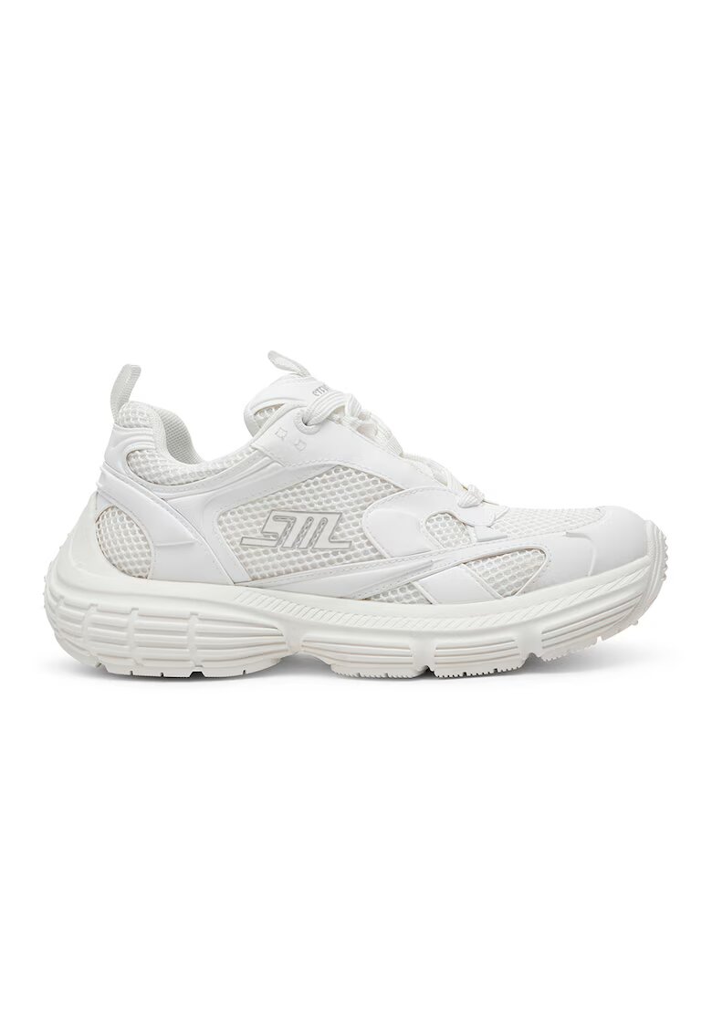 Steve Madden Pantofi sport Parker din piele ecologica cu insertii din plasa - Alb optic